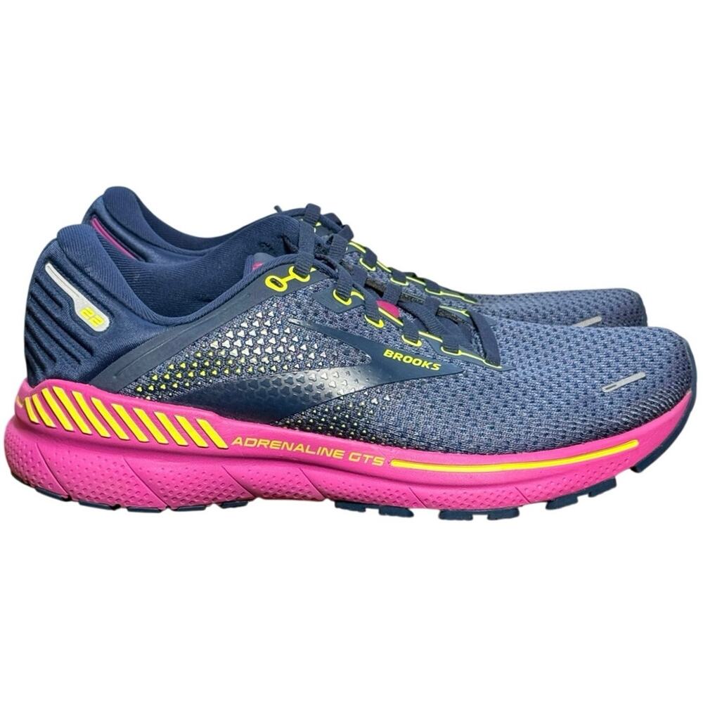 Brooks Adrenaline GTS 22 Peacoat Blue Pink Shoes Womens 9.5 B Great Tread